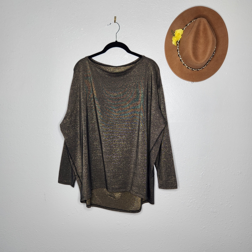 lululemon athletica Metallic Black Boatneck Long Sleeve Top - Picture 3 of 5
